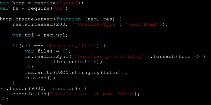 Some nodejs code